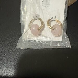 Chic Gold and Pink Hoop Earrings